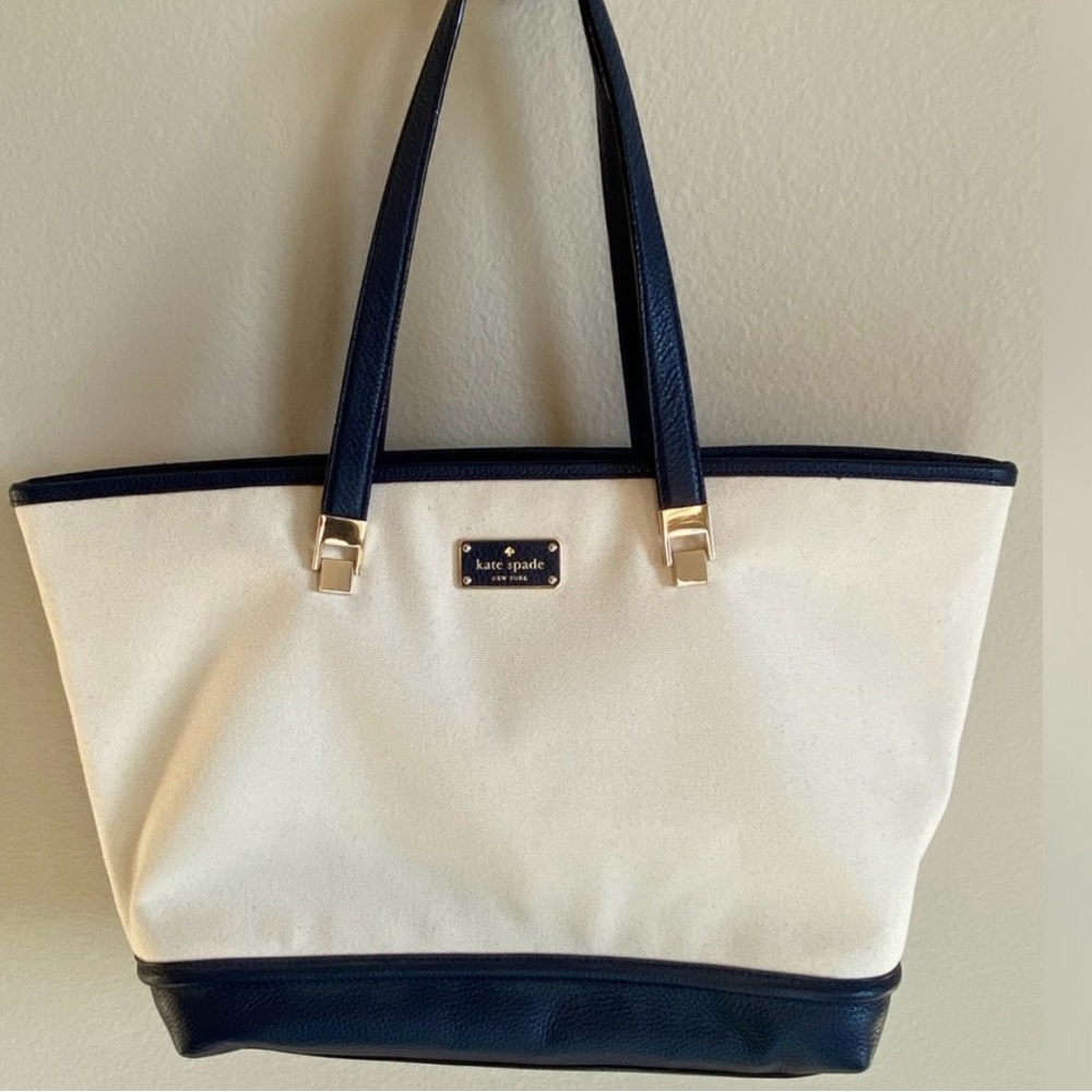 Kate Spade White and Black Tote Bag